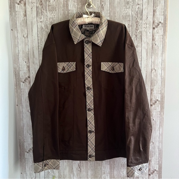 Stacy Adams Dark Brown Shackett Plaid Trim Men’s 4XL - Picture 1 of 6